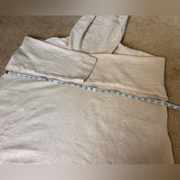 Eskandar DUSTY PINK Mid Weight Linen Mix Monk 30” Long Top w/Pockets (0) - Picture 10 of 11